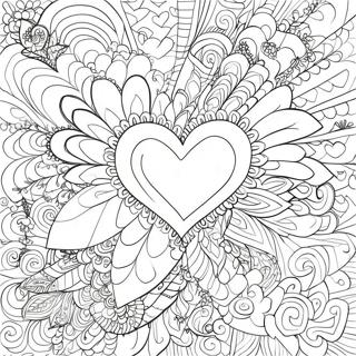 Colorful Hearts With Patterns Coloring Page 13382-11000