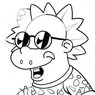 Psychedelic Bart Simpson With Sunglasses Coloring Page 13392-11008