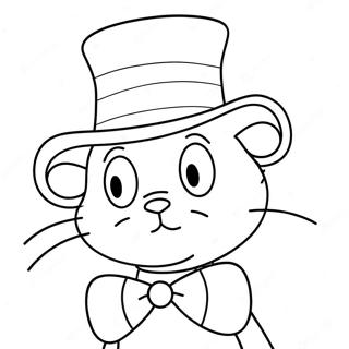 Whimsical Cat In The Hat Coloring Page 13412-11019