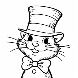 Whimsical Cat In The Hat Coloring Page 13412-11020