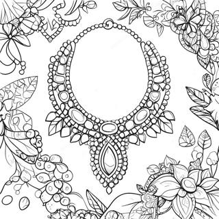 Sparkling Diamond Necklace Coloring Page 13432-11035