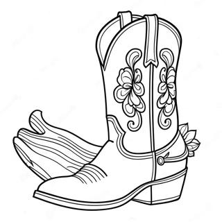 Cowboy Boot Coloring Pages