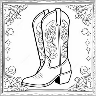 Fancy Cowboy Boot Coloring Page 13442-11041