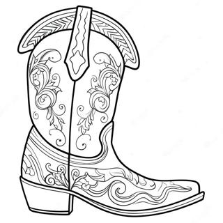 Fancy Cowboy Boot Coloring Page 13442-11042