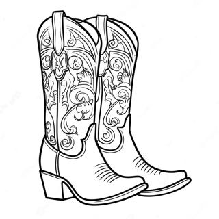 Fancy Cowboy Boot Coloring Page 13442-11043