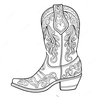 Fancy Cowboy Boot Coloring Page 13442-11044