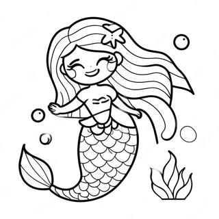 Beautiful Realistic Mermaid Coloring Page 13451-11051