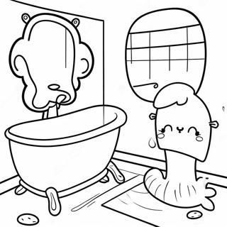 Cute Bathroom Animals Coloring Page 13472-11070