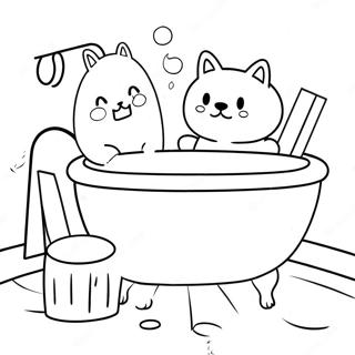 Cute Bathroom Animals Coloring Page 13472-11071