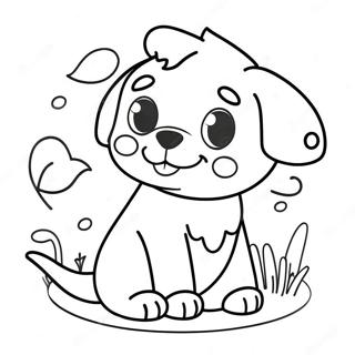 Cute Chibi Dog Coloring Page 13512-11099