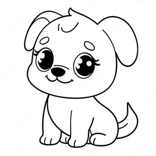 Cute Chibi Dog Coloring Page 13512-11100