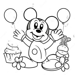 Mickey Mouse Birthday Celebration Coloring Page 13521-11102