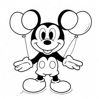 Mickey Mouse With Colorful Balloons Coloring Page 13522-11110