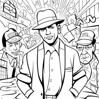 Colorful Gangster Graffiti Wall Coloring Page 1352-1080