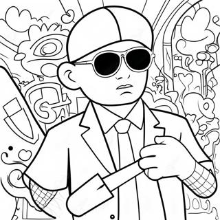 Colorful Gangster Graffiti Wall Coloring Page 1352-1194