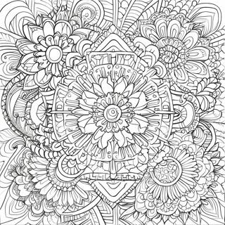 Intricate Kaleidoscope Design Coloring Page 13532-11118