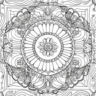 Intricate Kaleidoscope Design Coloring Page 13532-11120