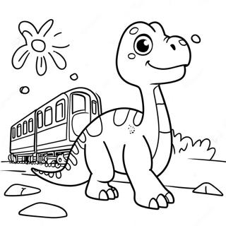 Colorful Dinosaur Train Adventure Coloring Page 13582-11150