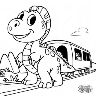 Colorful Dinosaur Train Adventure Coloring Page 13582-11152