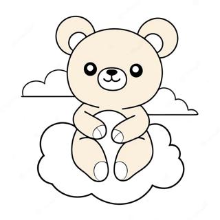 Rilakkuma Relaxing On A Cloud Coloring Page 13601-11162