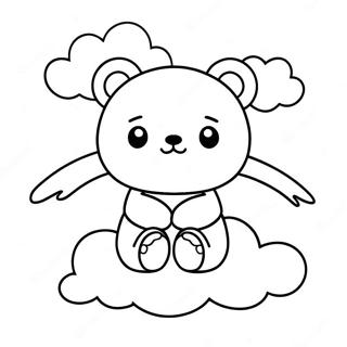 Rilakkuma Relaxing On A Cloud Coloring Page 13601-11163