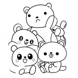 Cute Rilakkuma With Friends Coloring Page 13602-11173