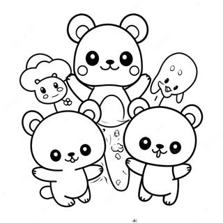 Cute Rilakkuma With Friends Coloring Page 13602-11174