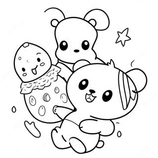 Cute Rilakkuma With Friends Coloring Page 13602-11175