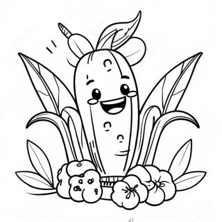 Happy Corn Character Coloring Page 13632-11194