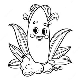 Happy Corn Character Coloring Page 13632-11195