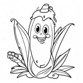 Happy Corn Character Coloring Page 13632-11196