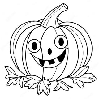 Cute Smiling Pumpkin Coloring Page 13652-11210