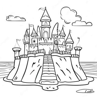 Intricate Sand Castle Coloring Page 13662-11220