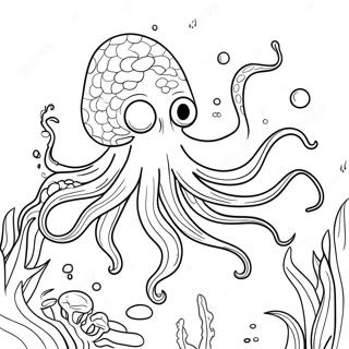 Kraken Underwater Scene Coloring Page 13691-11236