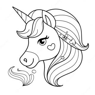 Magical Unicorn Girl With Sparkling Horn Coloring Page 13702-11250