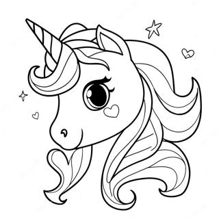 Magical Unicorn Girl With Sparkling Horn Coloring Page 13702-11251