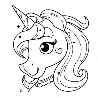 Magical Unicorn Girl With Sparkling Horn Coloring Page 13702-11252