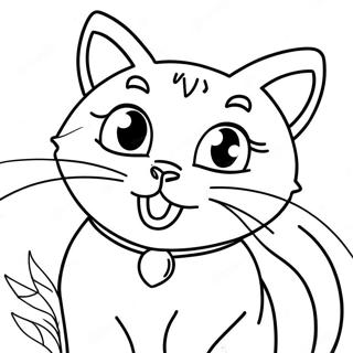 Playful Black Cat Coloring Page 13712-11257