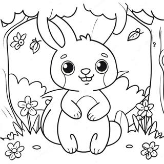 Cheerful Spring Animals Coloring Page 13742-11281