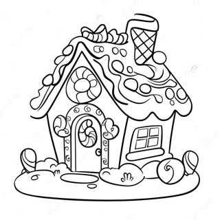 Gingerbread House With Colorful Candy Coloring Page 13761-11298