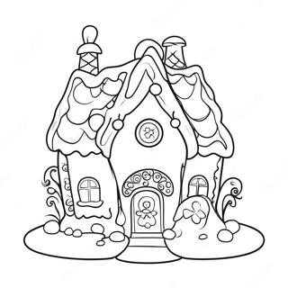 Gingerbread House Sheet Coloring Pages