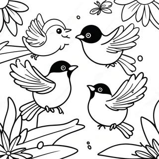 Colorful Orioles In Flight Coloring Page 13782-11314