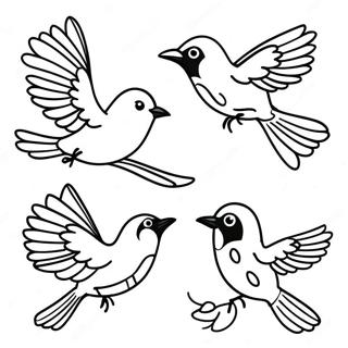 Colorful Orioles In Flight Coloring Page 13782-11315