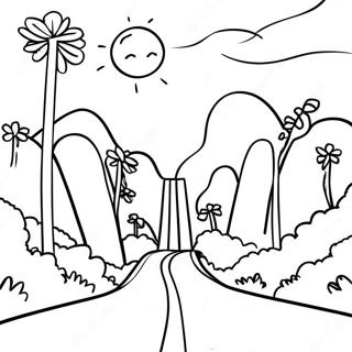 Scenic Road Trip Landscape Coloring Page 13812-11337