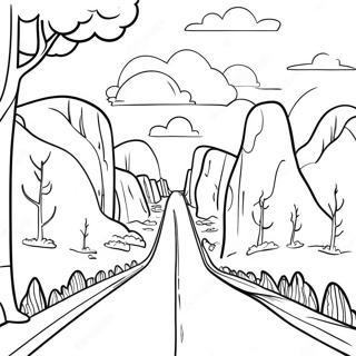 Scenic Road Trip Landscape Coloring Page 13812-11338