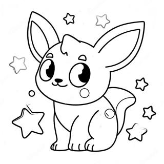 Cute Umbreon With Stars Coloring Page 13822-11345