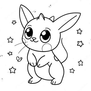 Cute Umbreon With Stars Coloring Page 13822-11346