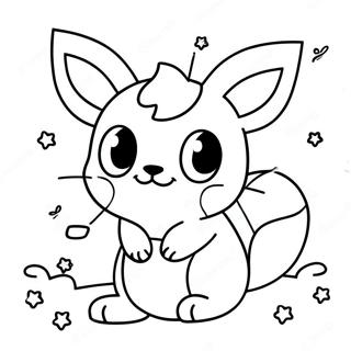 Cute Umbreon With Stars Coloring Page 13822-11347