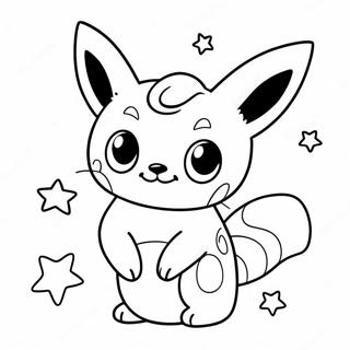 Cute Umbreon With Stars Coloring Page 13822-11348