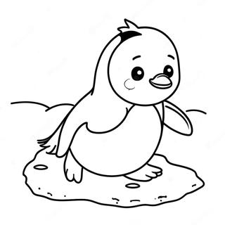 Adorable Penguin Sliding On Ice Coloring Page 13832-11355